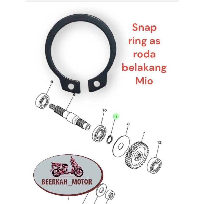 Snap ring as roda belakang Mio Sporty Soul Smile Nouvo Fino karbu