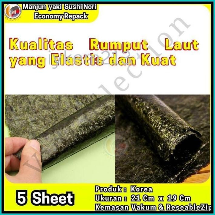 

MANJUN YAKI NORI SUSHI SEAWEED 100% ASLI KOREA RUMPUT LAUT KEMASAN REPACK
