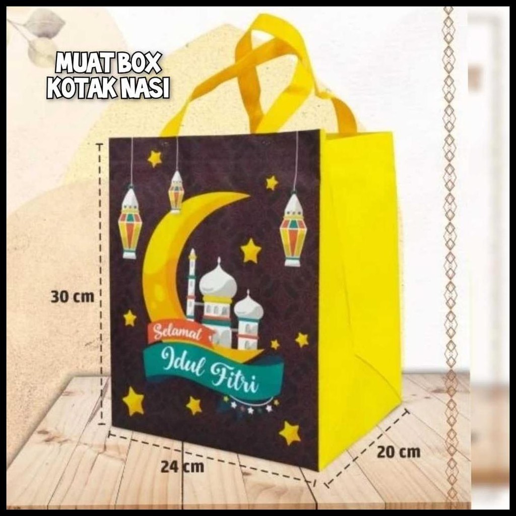 

Ready Itbel - Grosir 1Pak Tas Parcel Lebaran Goodie Box Isi 5Pcs Laminasi Tebal Muat Banyak Ukuran 25X20X30 Tas Idul Fitri Sponbond {Terlaris|Best Seller}