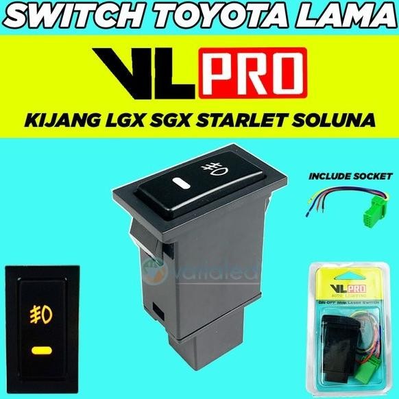 Promo "Srd01" Switch Foglamp Toyota Lama Kijang Kotak Kapsul LGX Starlet Push On 12V Lampu Tembak La