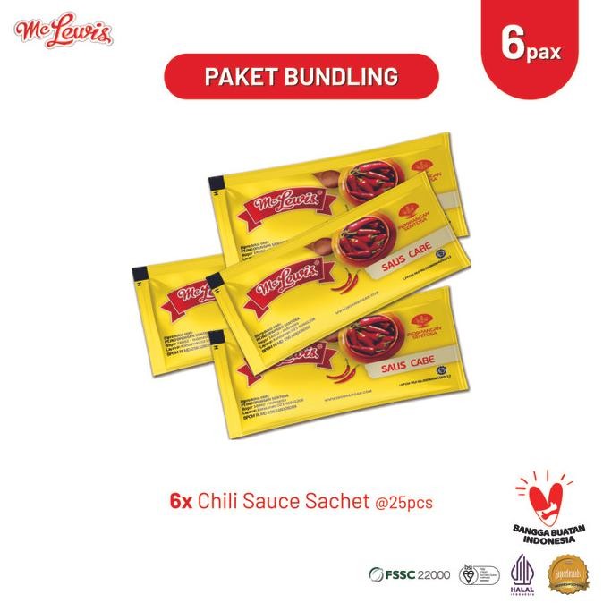 

Sale [Paket Bundle] Mc Lewis Chili Sauce Sachet 8Gr X 6 Pack