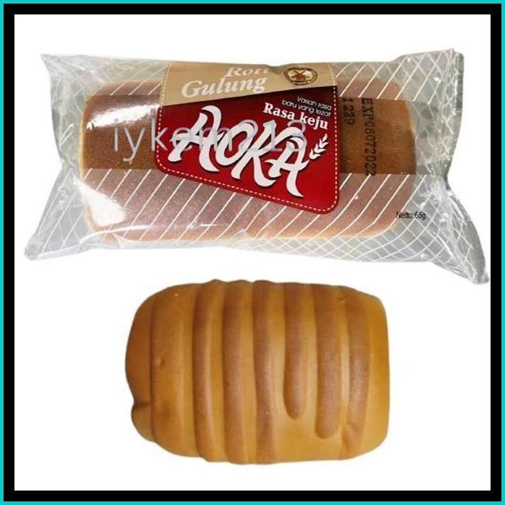 AOKA ROTI GULUNG RASA KEJU COKLAT 65GR CEMILAN ANAK SARAPAN MAKANAN RINGAN GROSIR TERMURAH 65 GR ECE