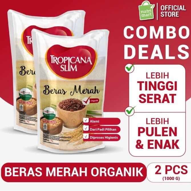 

TWIN PACK - TROPICANA SLIM BERAS MERAH ORGANIK 1 KG - LEBIH PULEN