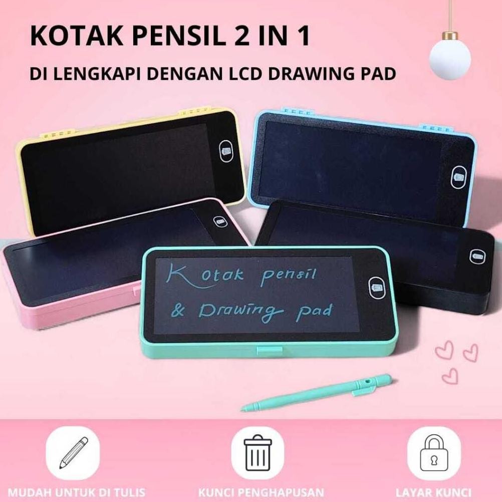 

TEMPAT PENSIL 2 IN 1 LCD PEN CASE DRAWING PAD KOTAK PENCIL ANAK WRITING