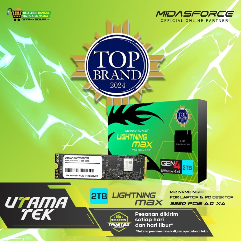 NVME 2TB GEN 4 DASFORCE LIGHTNING MAX SSD NVMe PCIe Gen4 2TB