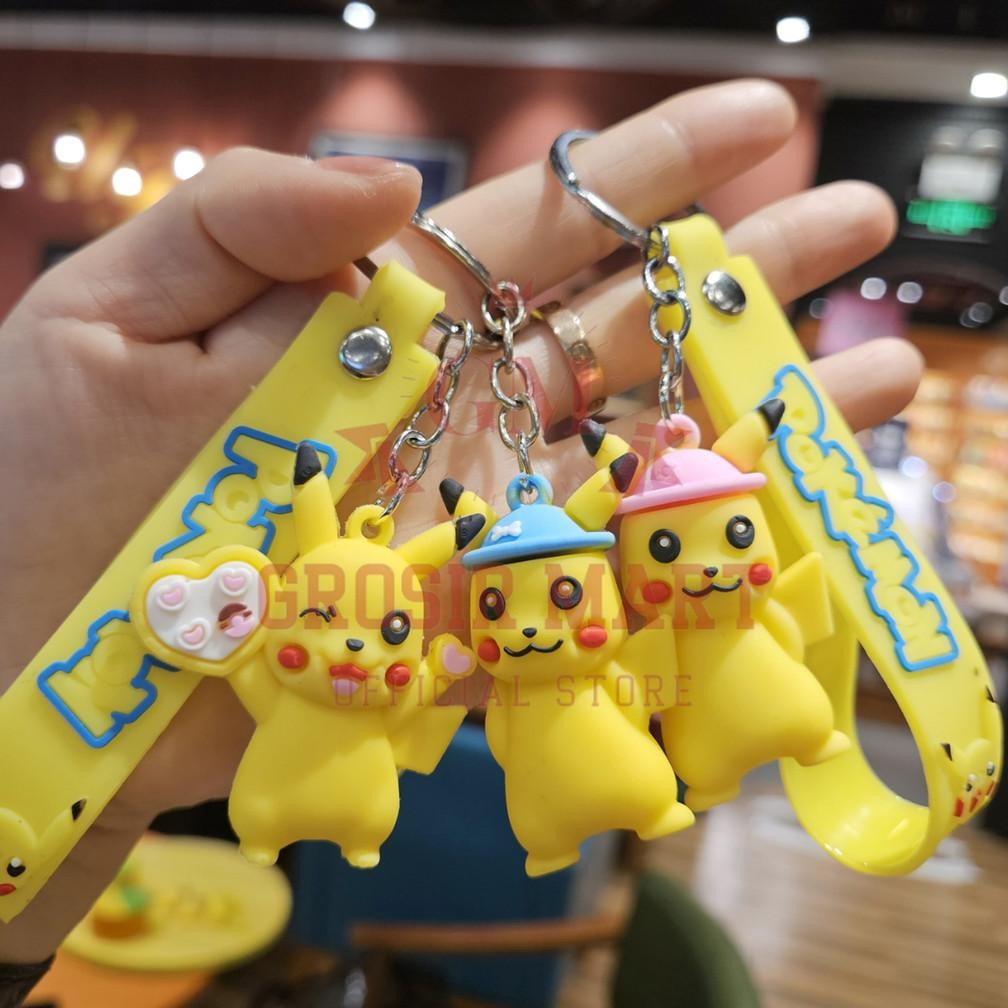 aw-96 er-90 Gantungan Kunci Pikachu Pokemon Silikon Tebal / Ganci Pikachu / Ganci Pokemon / Gantunga