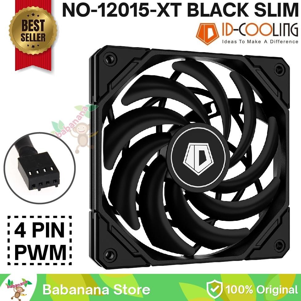 FAN ID COOLING 120MM NO-12015-XT BLACK PWM 4 PIN CASING PC KIPAS 4PIN SLIM
