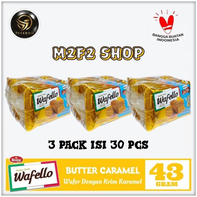 

Murah Roma Wafer Wafello Butter Caramel | Krim Karamel - 43 Gr (3 Pack)