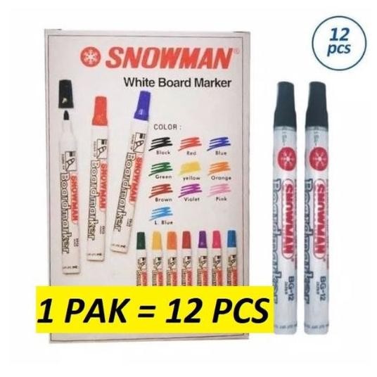 

(12PC) SPIDOL WHITEBOARD SNOWMAN BG 12 / SEPIDOL PAPAN TULIS ABG 12 / SPIDOL PAPAN TULIS BISA DIHAPUS