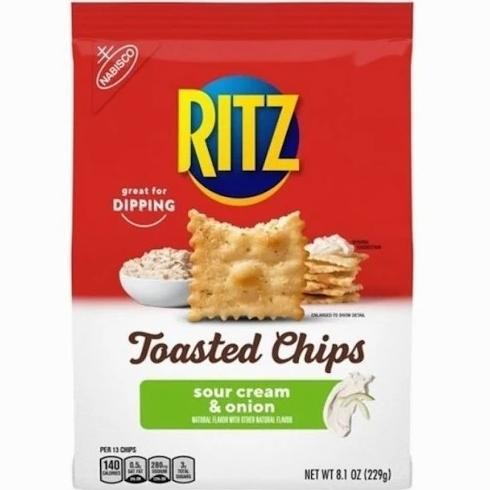 

Murah Ritz Toasted Chips Sour Cream & Onion 229Gr - Biskuit Import