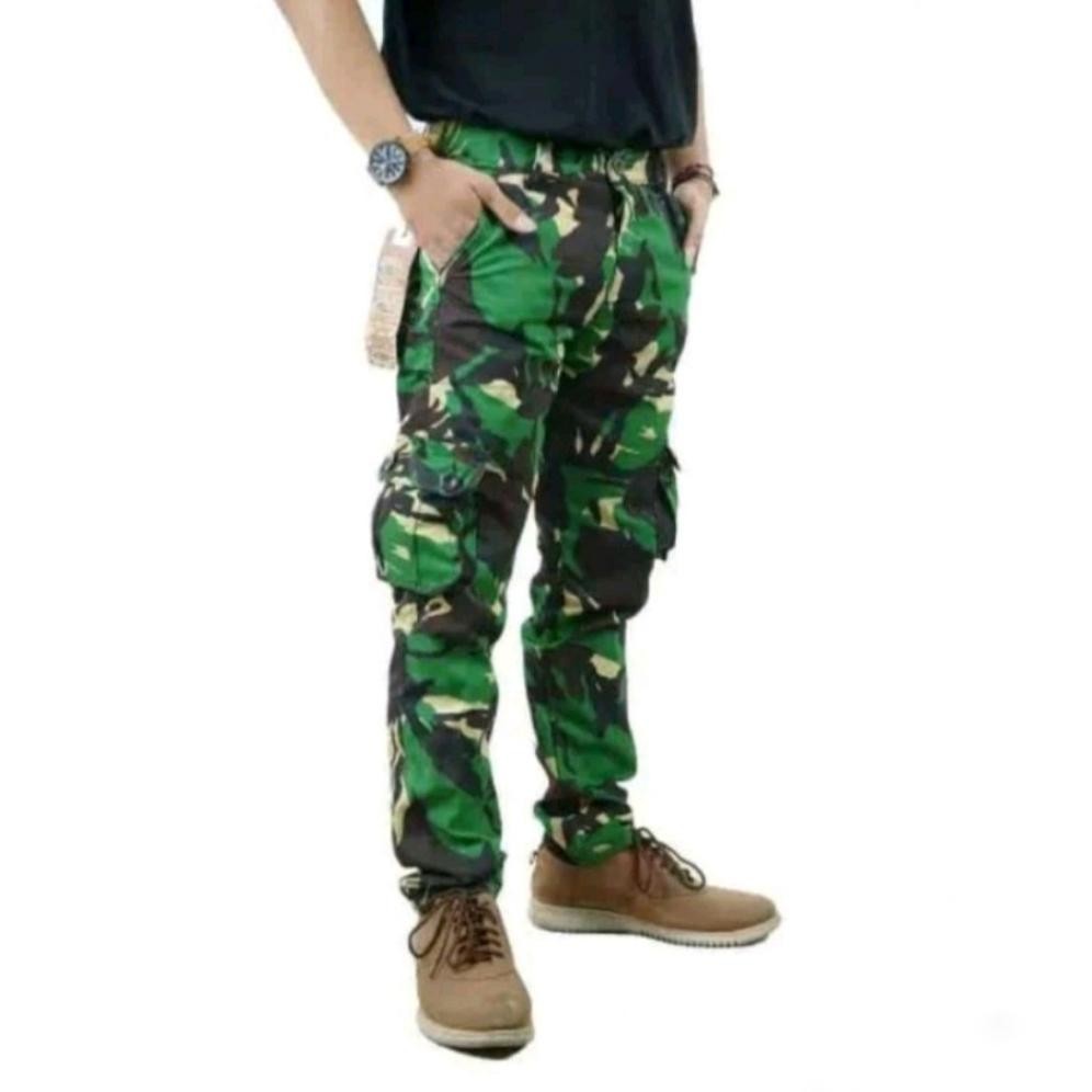 Celana Cargo Loreng Army Pria