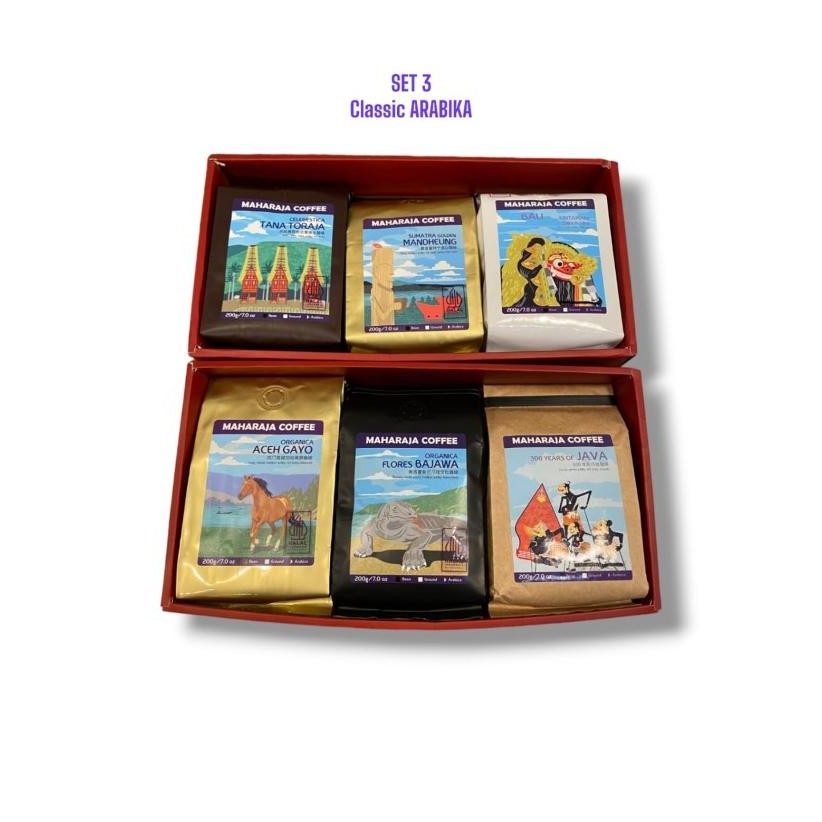 

Promo Maharaja Kopi Nusantara Indonesia Gift Box Set Hadiah 6X200G Arabika Robusta Blend
