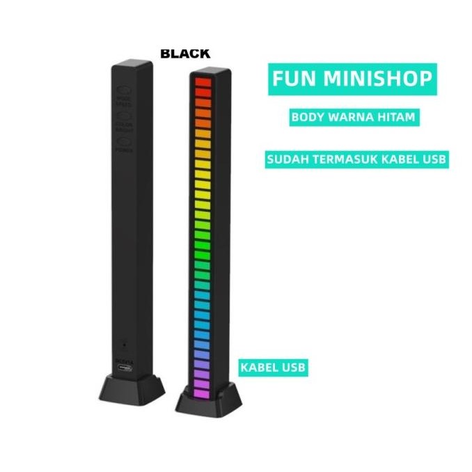 Spectrum Audio Indicator Music Sound Control Lampu Led RGB Bar Strip