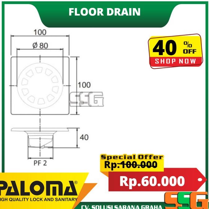 AFUR KAMAR MANDI PALOMA FDP1201 FLOOR DRAIN ANTI BAU