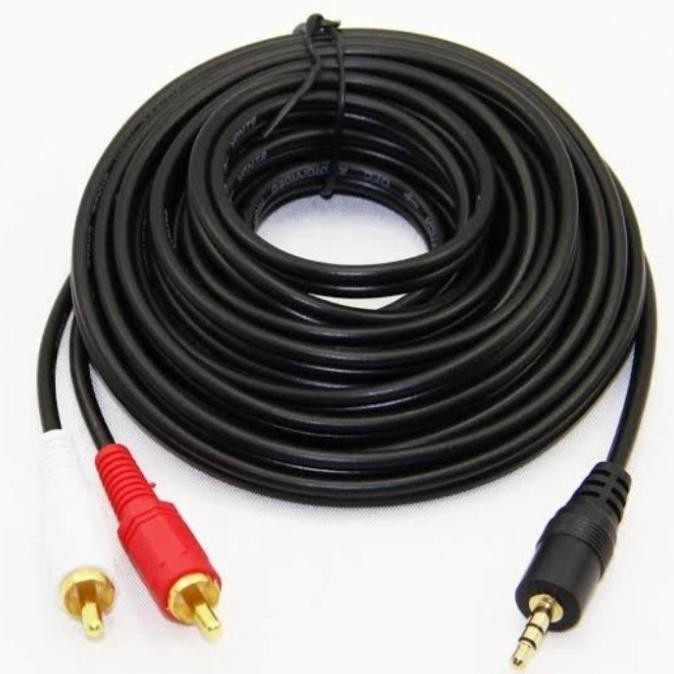 Kabel Jack Audio 3.5 mm To 2 RCA  Gold Plate 20 Meter