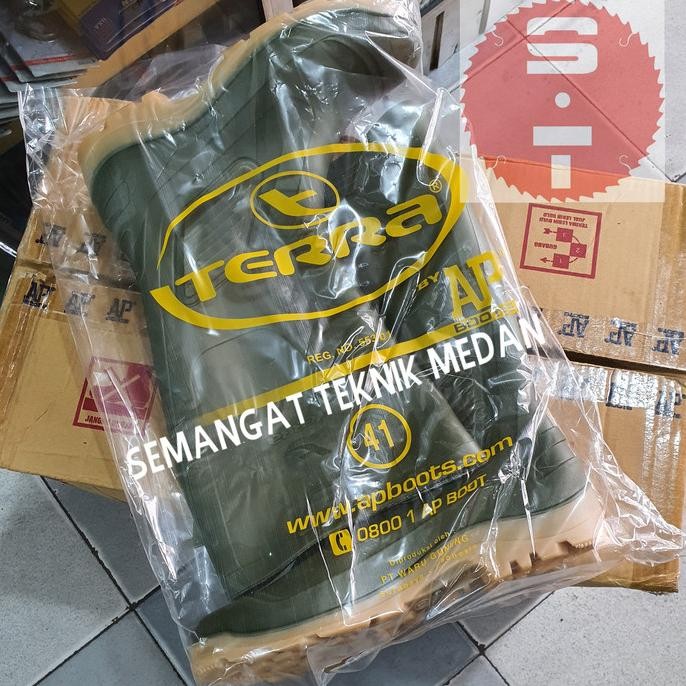 Miliki Ap Terra Sepatu Boot Boots Karet Hijau Kuning Ap Terra Eco Ap Boots