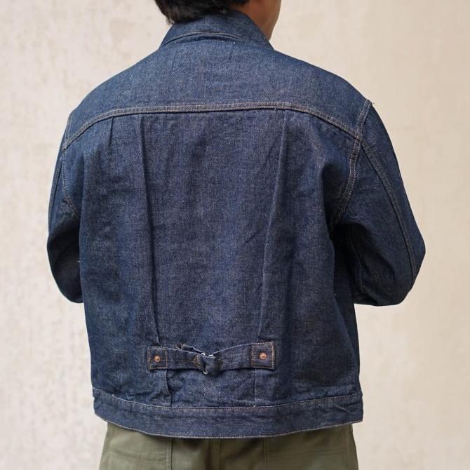 Sale Mihane Jeans - Jacket Pria Denim Selvedge - Ext Type Ii One Wash Cinch Back Yellow Line Selvedg