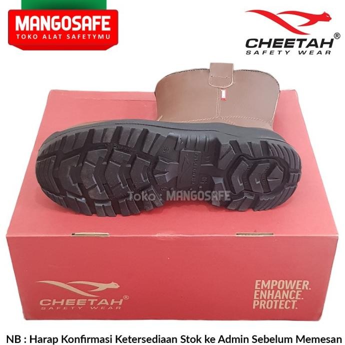 Miliki Sepatu Safety Cheetah 7288C Boot Tinggi Coklat Proyek Tapak Pu 7288 C