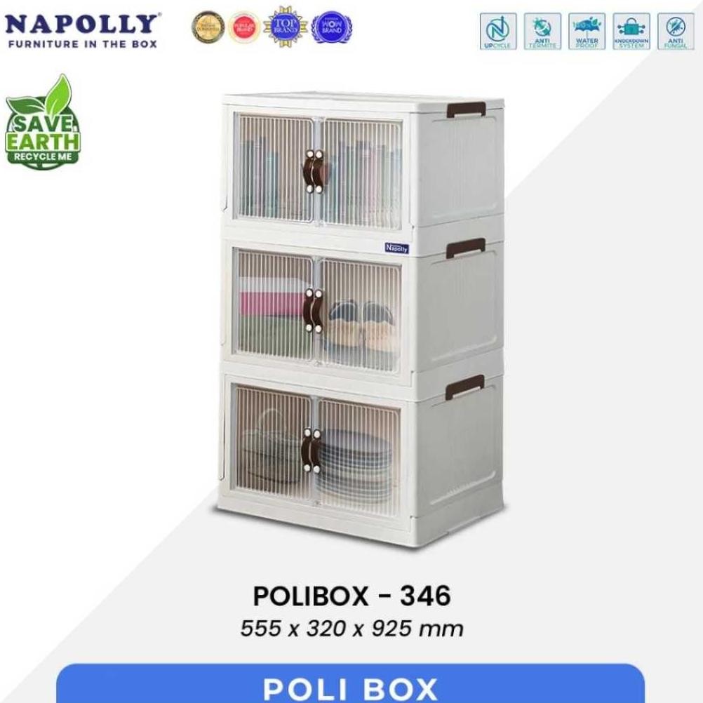 NAPOLLY LEMARI PLASTIK RODA LIPAT POLIBOX