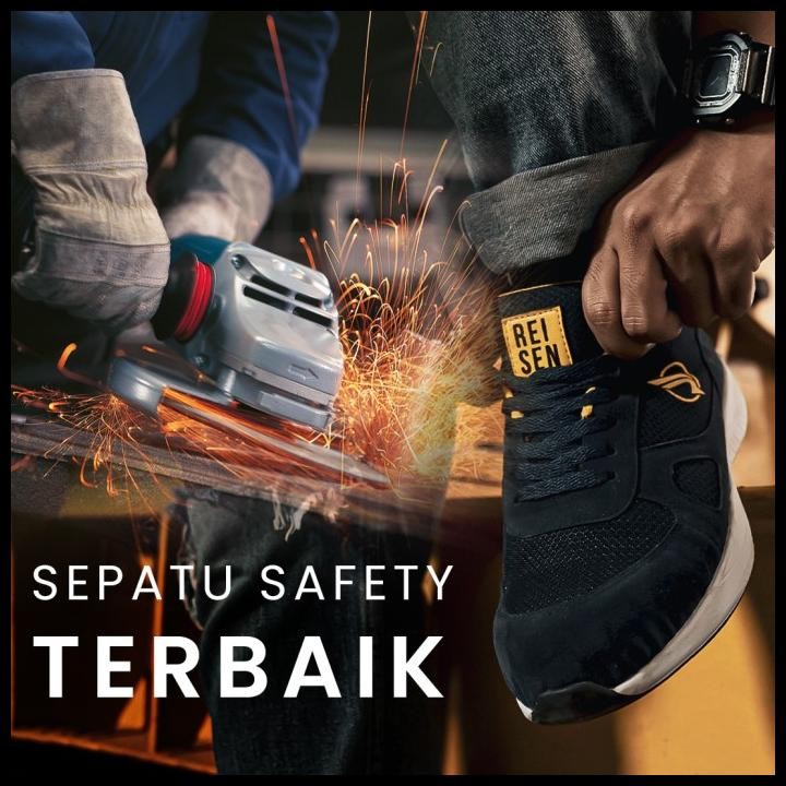 Terlaris Reisen Gear - Makaw|Sepatu Safety Sneaker Blue Navy Sepatu Safety Good Quality