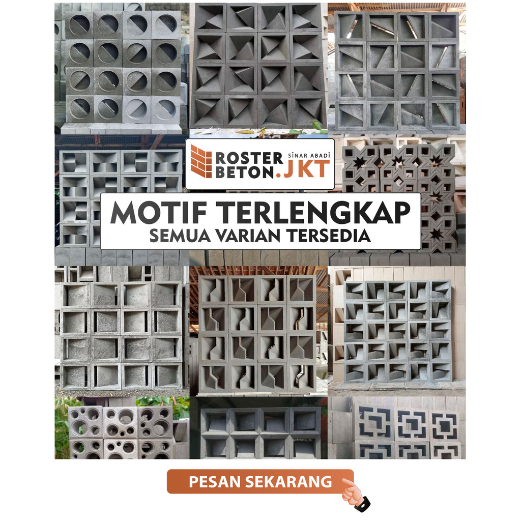 Roster Beton Semua Varian / Roster Beton Pilihan Motif / Roster Beton Semua Motif Warna Abu