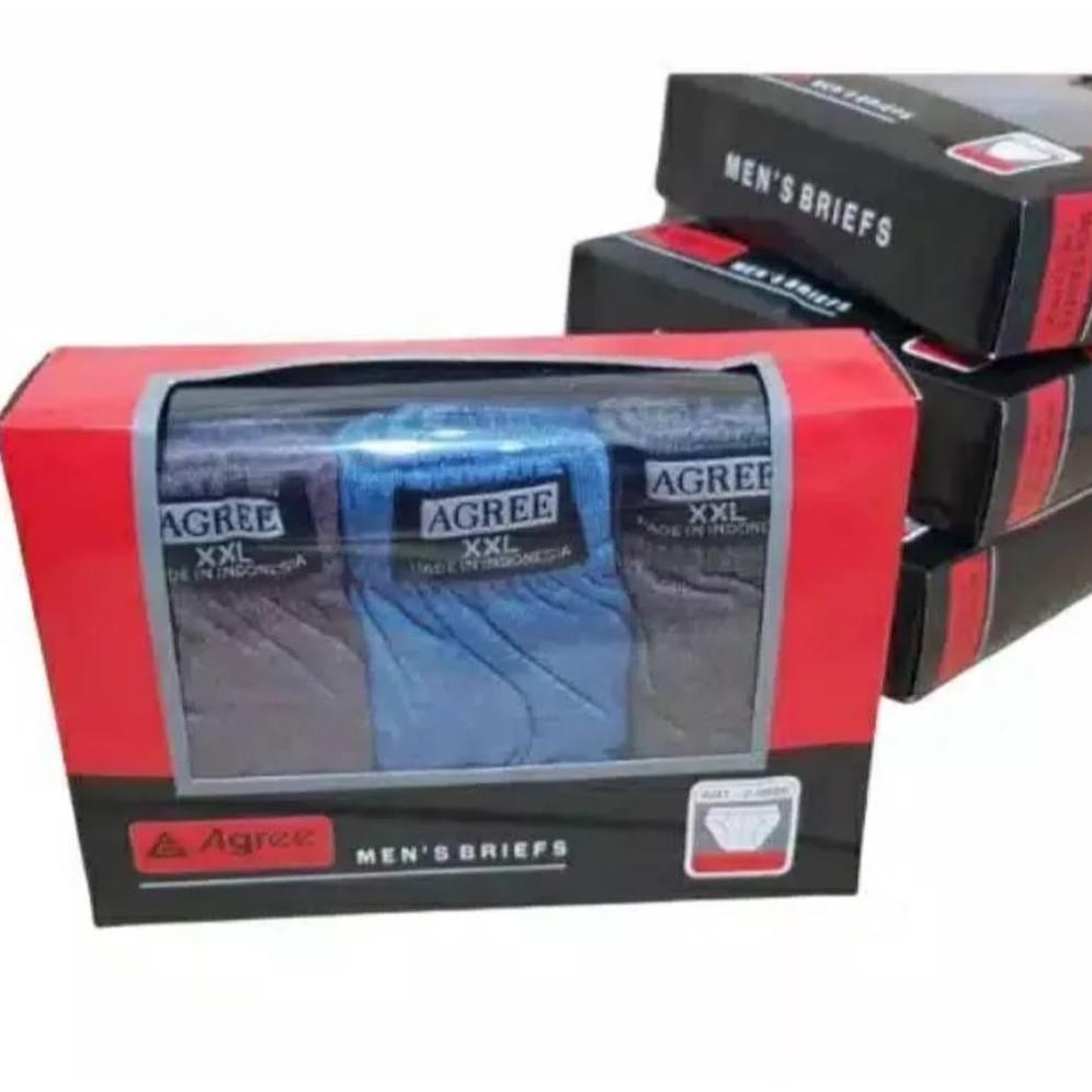 3 Pcs Celana Dalam Pria Agree Celana Dalam Pria Agree Merah/Sempak Pria Per 3 Pcs