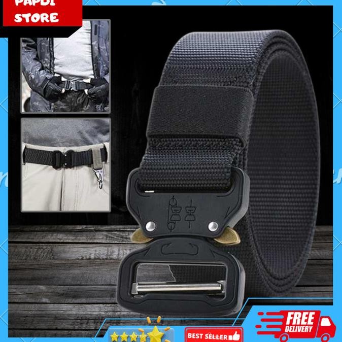 Ori - Tali Ikat Pinggang Pria Gesper Canvas Army Military Tactical 125 cm