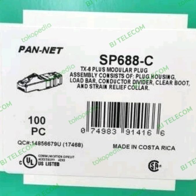 KONEKTOR RJ 45 CAT 6 PANDUIT ECER, PANDUIT RJ45 CAT 6 ORIGINAL
