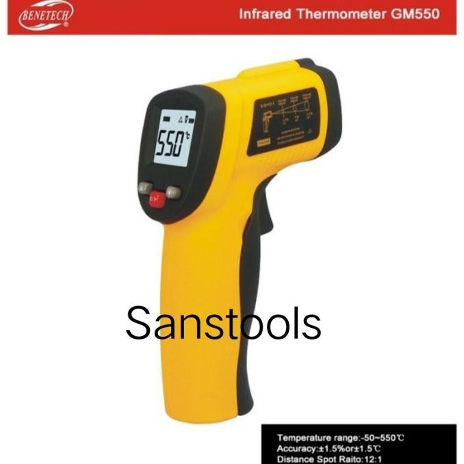 Benetech GM550 Infrared thermometer / thermo GM-550 laser ukur suhu