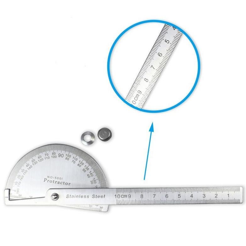 

180 Derajat Busur Derajat Stainless Protactor Alat Ukur Sudut 100Mm Degree Protractor Busur Protractor Penggaris Jangka