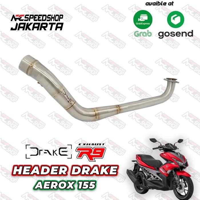Header Knalpot R9 Drake Yamaha Aerox 155 Old Leher Knalpot R9 Original Dan Terpercaya
