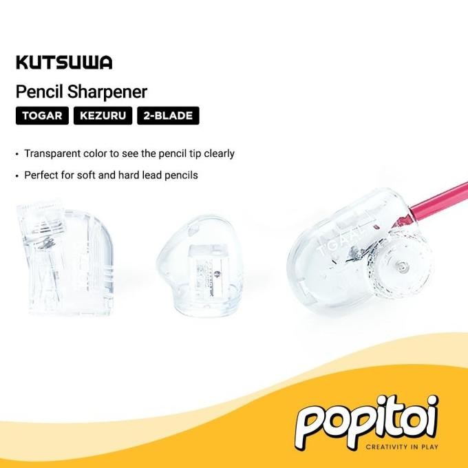 

kutsuwa pencil sharpener transparent togar / kezuru / 2-blade termurah