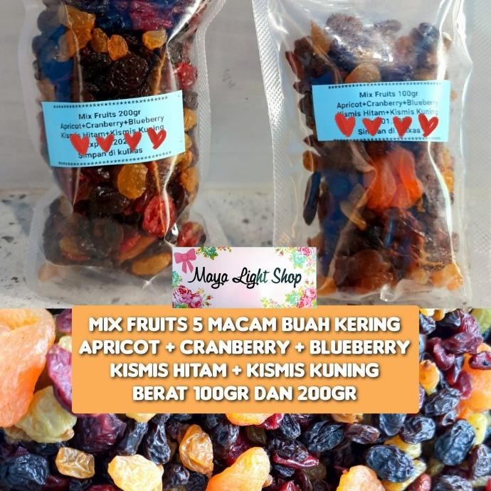 

jual mix fruit dry fruit buah kering raisin kismis apricot blueberry nUg