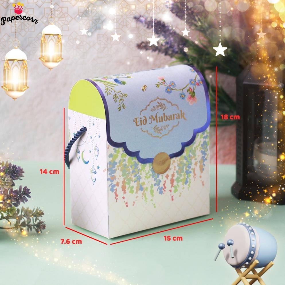 

10 Pcs Box Lebaran / Box Idul Fitri BUNGA VIOLET uk 15x7,6x14 cm (Muat 2 persegi Panjang 350 gr)