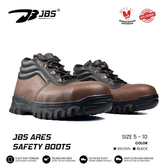 Terjangkau Sepatu Safety Jbs Ares / Sepatu Steel Toe Kulit Hitam Shoes Boots  Pria Tahan Benturan El