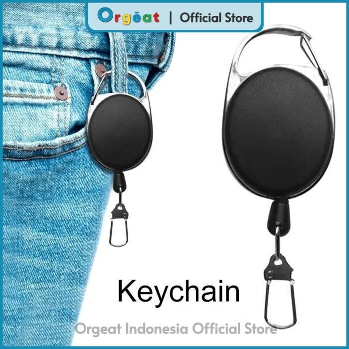 

OGT - Gantungan Kunci Talik Ulur 60cm Retractable Belt Badge Reel Name Tag Key Ring Buckle ID Card Holder High Quality by ORGEAT