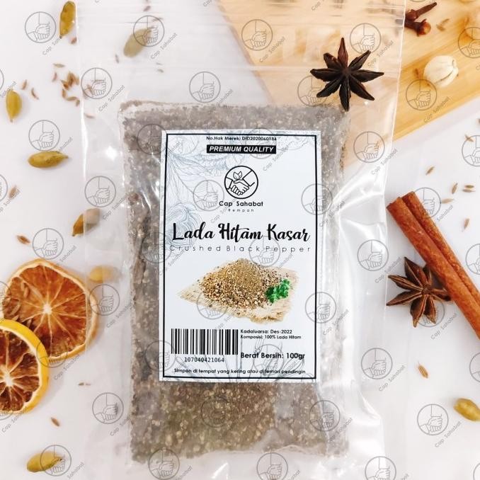 

100gr Lada Hitam Kasar / Crushed Black Pepper / Rempah / JSR 100% nUg