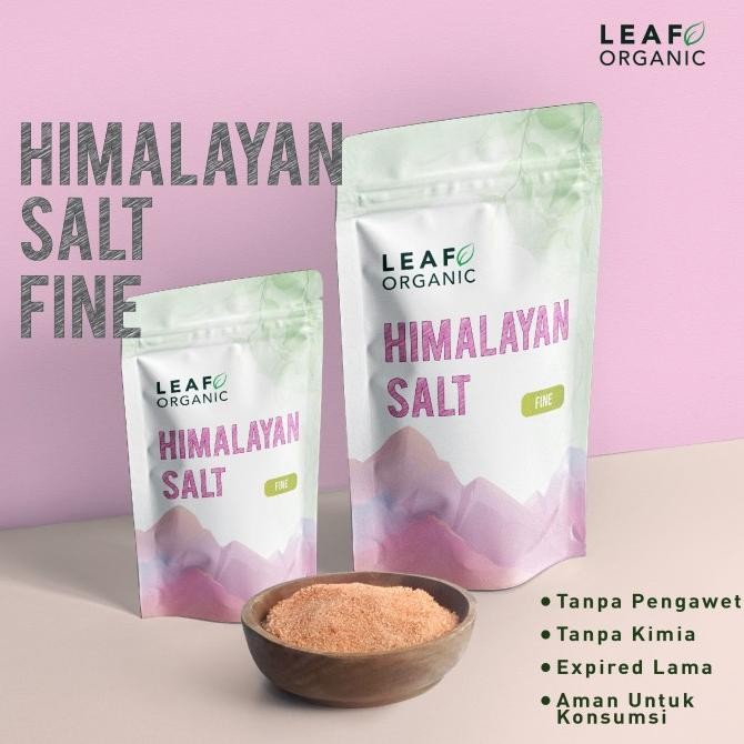 

LEAF ORGANIC HIMALAYAN SALT FINE / HALUS , GARAM HIMALAYA PINK nUg