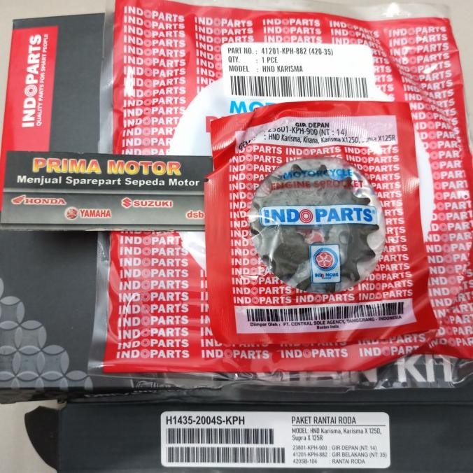 HARGA DISC - GEAR SET SUPRA X 125 KARISMA INDOPART GIR SET SUPRA X 125 INDOPART