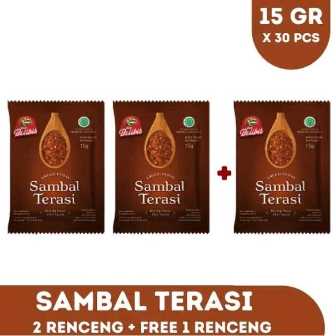 

[Paket 3 Pak] DUA BELIBIS Sambal Terasi 30 Sachet Dua Belibis Bahan Pedas nUg