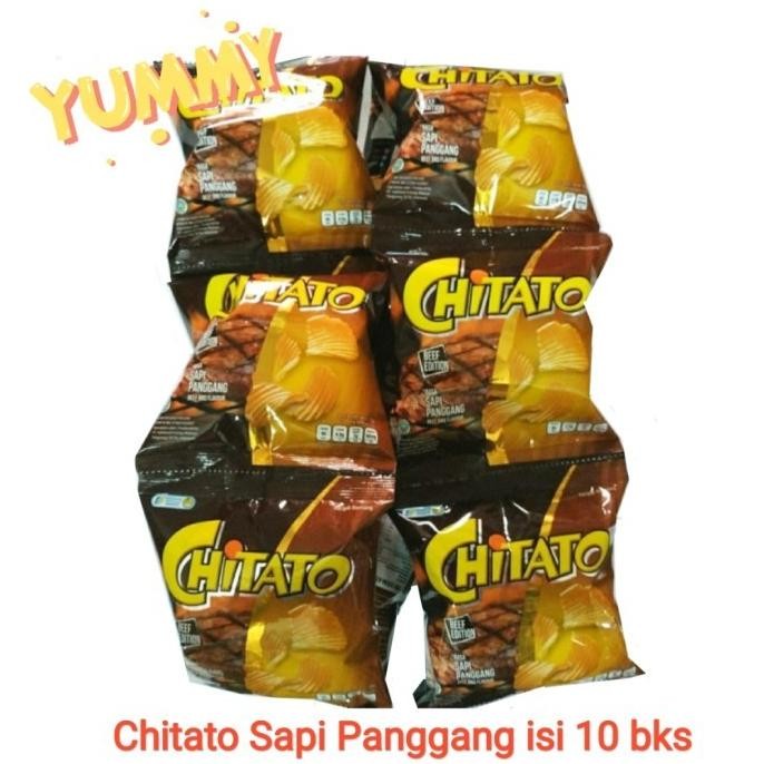Keripik Kentang Chitato Sapi panggang 15gr. isi 10bks/rcg | Chiki/ciki nUg