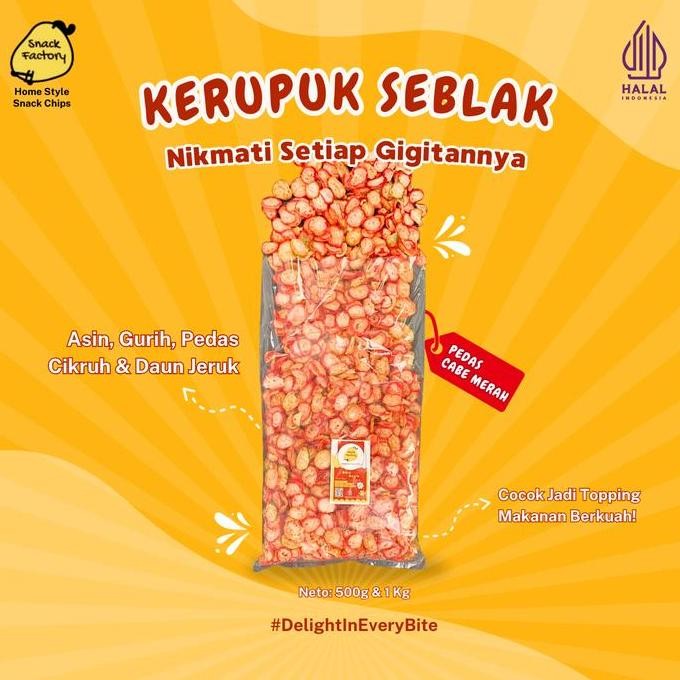 

SF Kerupuk Seblak Kering 500g 1Kg Pedas Daun Jeruk Gurih Bikin Nagih snack chips cemilan Food nUg