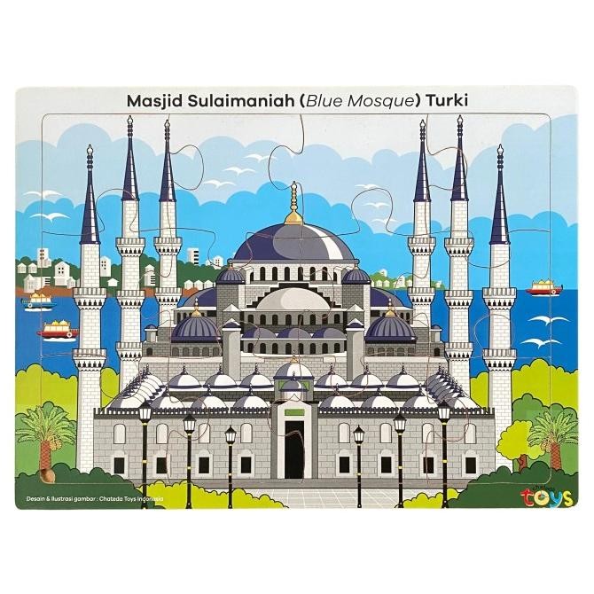 Puzzle Masjid Sulaimaniah Turki Blue Mosque Mainan Edukasi ChatedaToys
