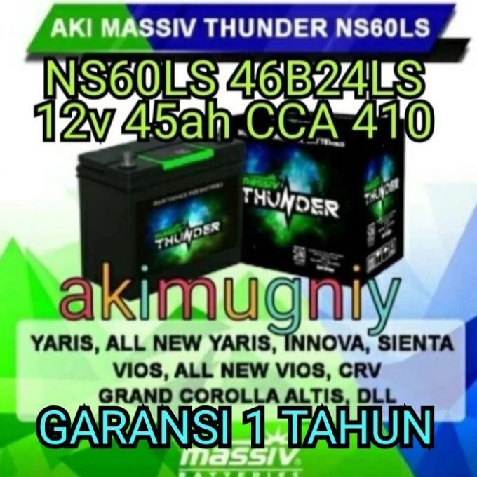 Grosir Aki Mobil Crv Hrv Sienta Yaris Vios Innova Ns60Ls 12V 45Ah Gs Incoe