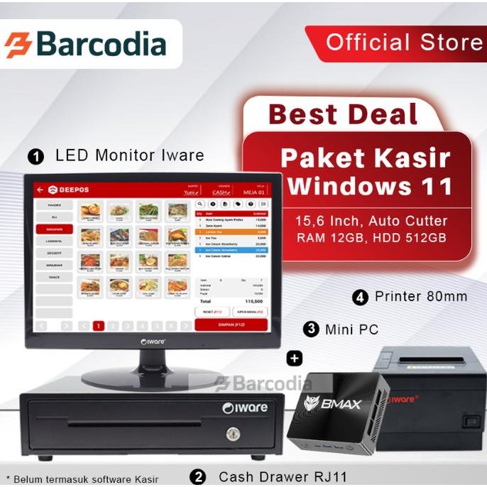 Paket Komputer / PC Mini Kasir full set