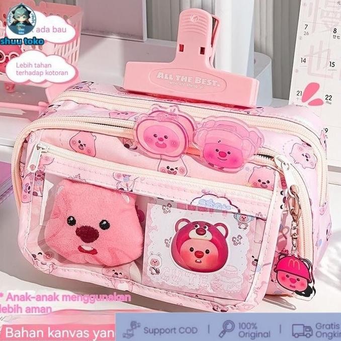 

Nevarastore- Local Delivery Loopy Tempat Pensil Kartun 9Lapisan Tas Alat Tulis Berkapasitas Besar Dengan Boneka Bros Dan Tempat Kertas Ujian Liontin Stationery