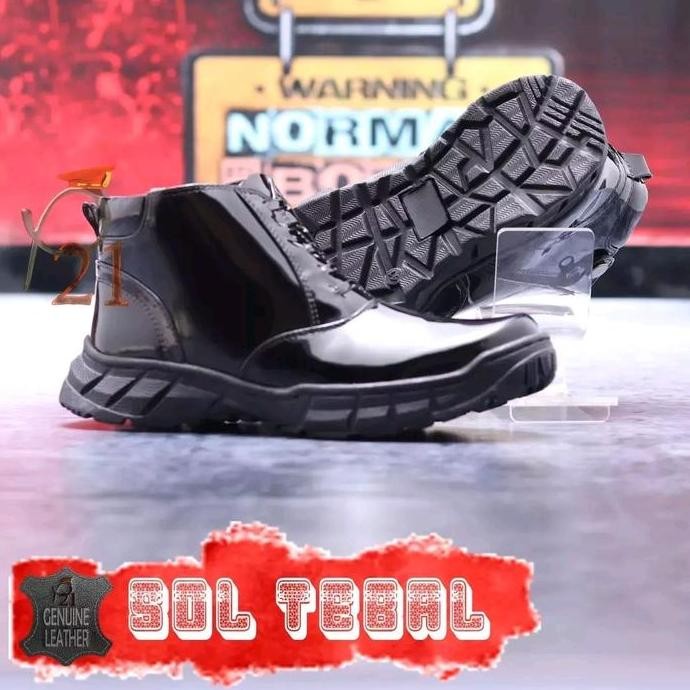 P21 PDH Sol Tebal Sepatu PDH TNI Polri Kulit Asli