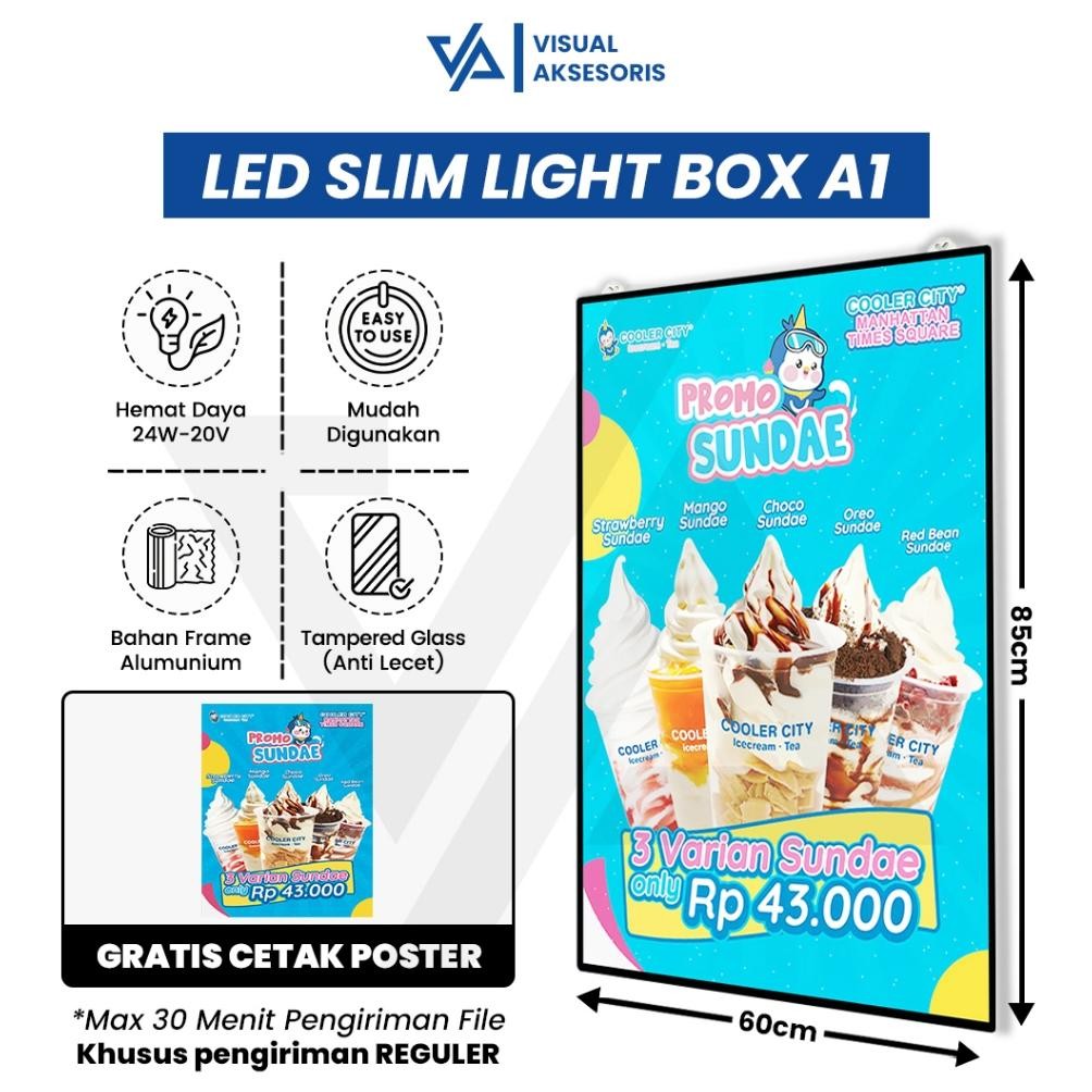 

FREE POSTER Slim Light Box LED / Light Box LED Menu Board Display A1 / LED Box A1