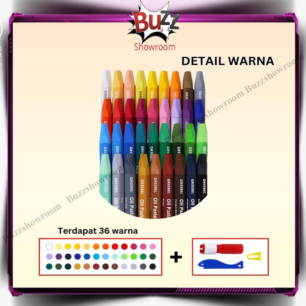 

ed-7 nl-8 Kids Oil Pastel Crayon Greebel 36 warna krayon Anak 36w Berkualitas Hemat