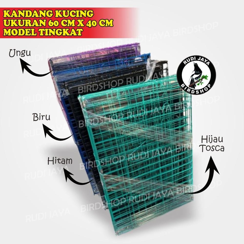 t-56 At43 KANDANG KUCING ANJING KELINCI UKURAN LEBAR 42 CM TINGGI 60 CM MODEL TINGKAT BAHAN BESI Ter